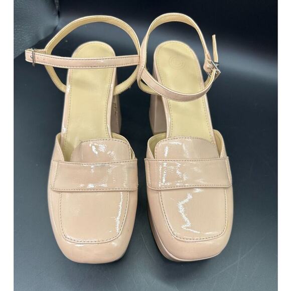 Urban Outfitters UO Veronica Solid Patent Platform Heels Size 9M Festival Rave - Picture 1 of 10